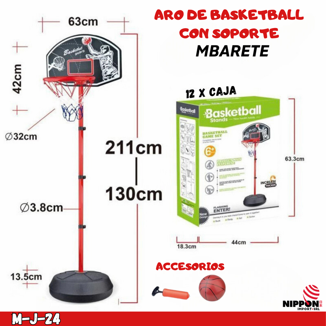 Aro de basquet con soporte 2.11 de alto